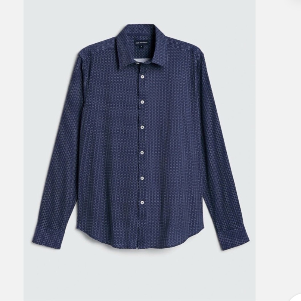Jack Maverick Long Sleeve Stretch Shirt Men’s Button Up Shirt  Blue Sz‎ L